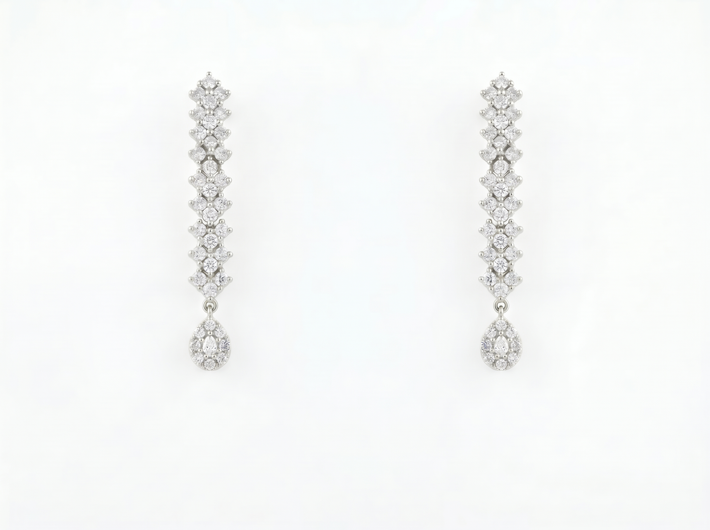 luxury round diamond drop earrings | 14k gold dangle earrings