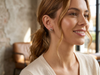 Geometric Diamond Stud Earrings | Modern 14K Gold Dual-Tone Earrings