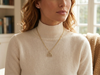 Modern Geometric Round Diamond Pendant | 14K Gold Square Pendant