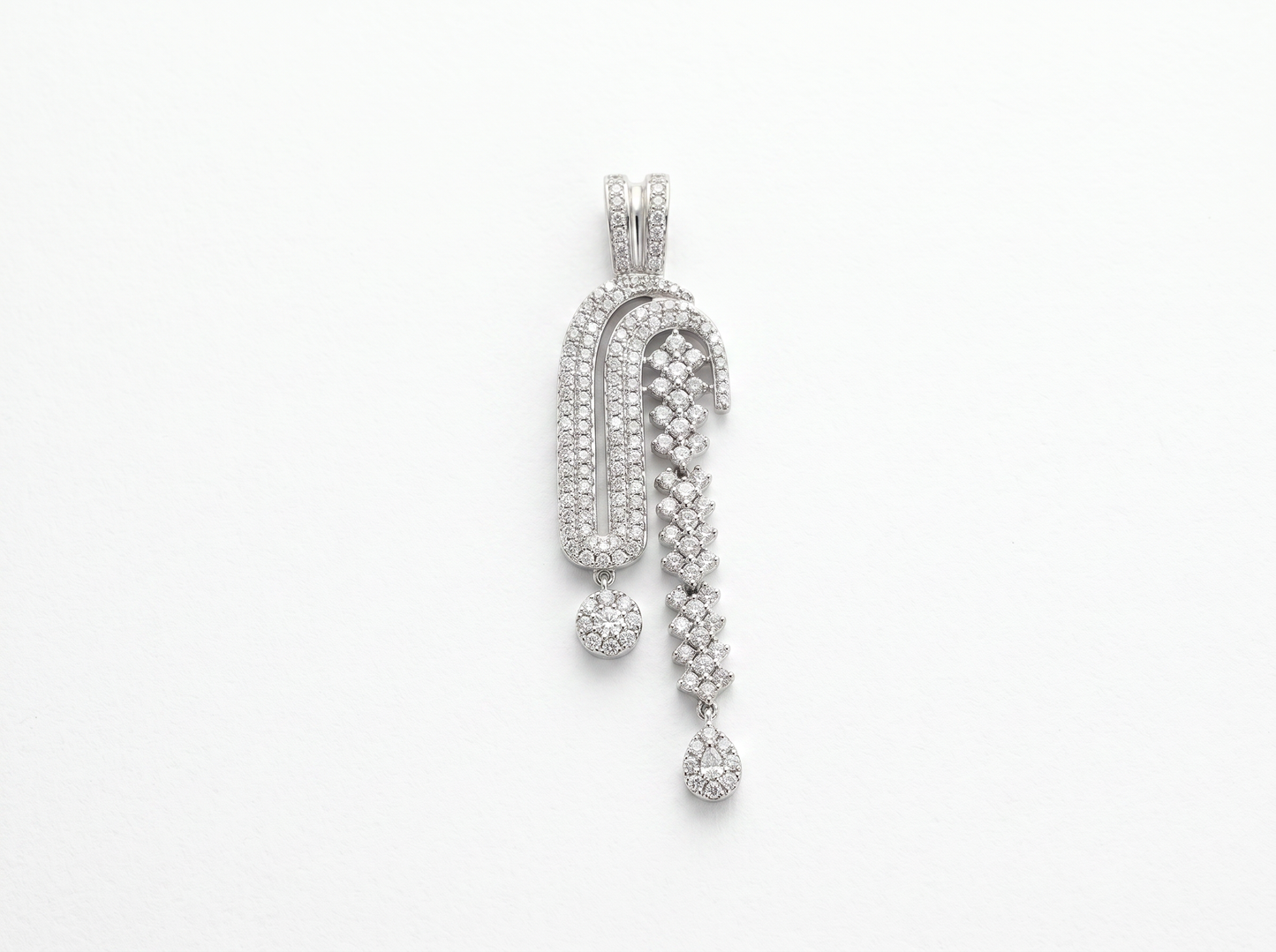 luxury round diamond drop pendant | 14k gold pendant