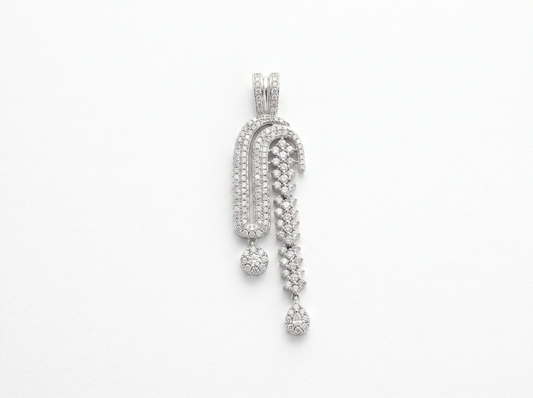 Luxury Round Diamond Drop Pendant | 14K Gold Pendant