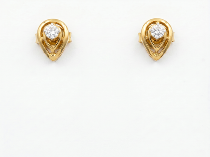 Teardrop Round Brilliant Diamond Stud Earrings | Timeless Everyday Elegance
