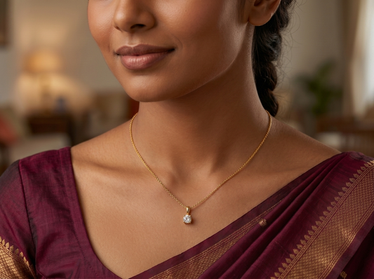 Round Brilliant Lab Diamond Pendant | Timeless Solitaire Elegance
