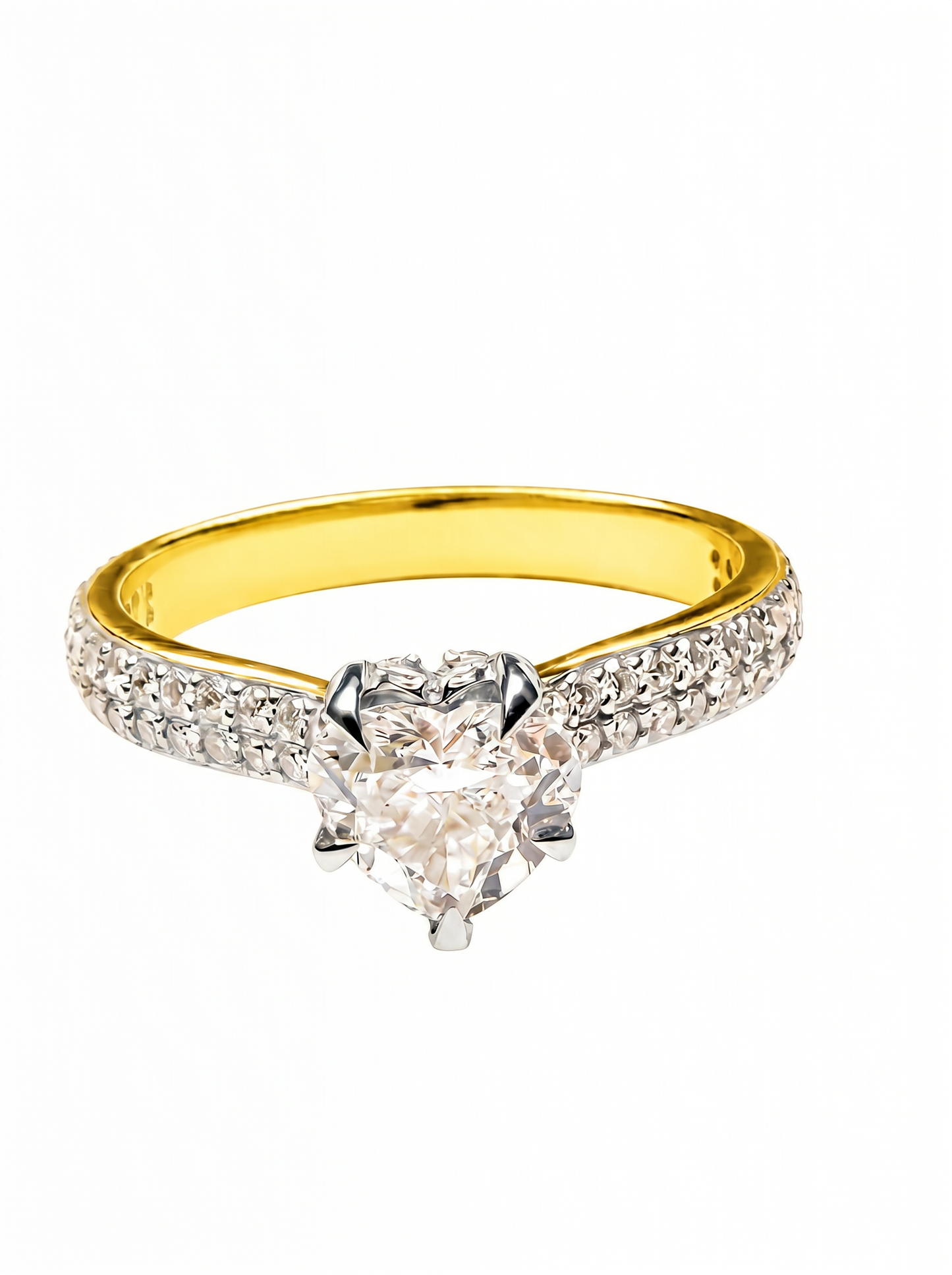 heart cut diamond engagement ring | elegant 18k gold solitaire ring