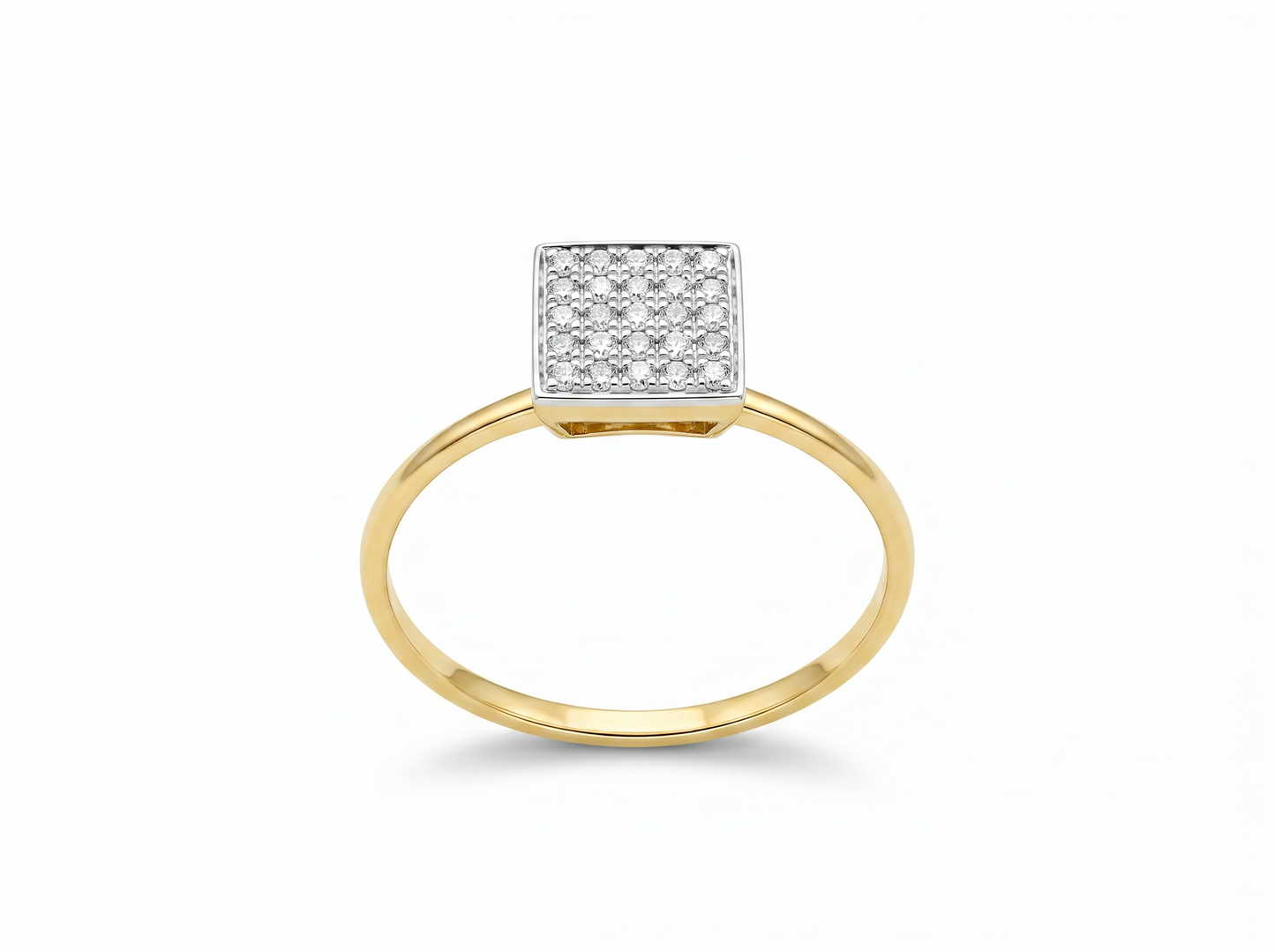 minimalist square round diamond ring | modern 18k gold ring