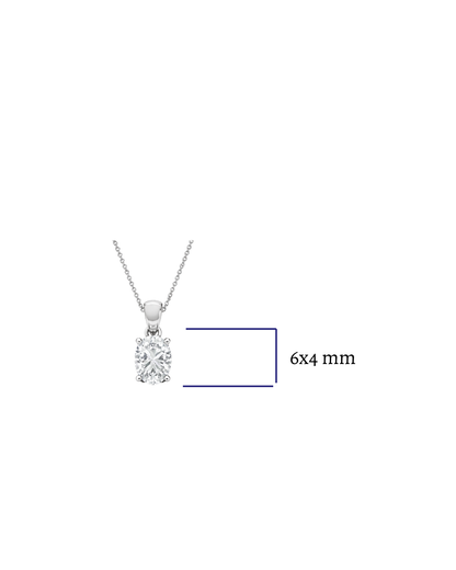 0.50 CT Oval Diamond Pendant | Four-Prong Solitaire Design
