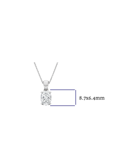1.50 CT Oval Diamond Pendant | Four-Prong Solitaire Design
