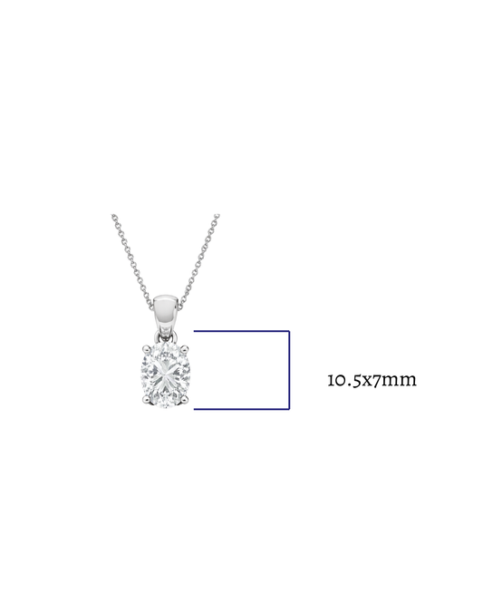 2.00 CT Oval Diamond Pendant | Four-Prong Solitaire Design