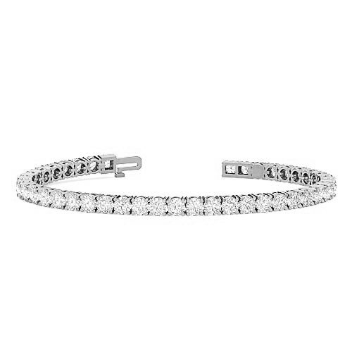 Four Prong Diamond Tennis Bracelet | Round Cut Single Row Diamond Bracelet