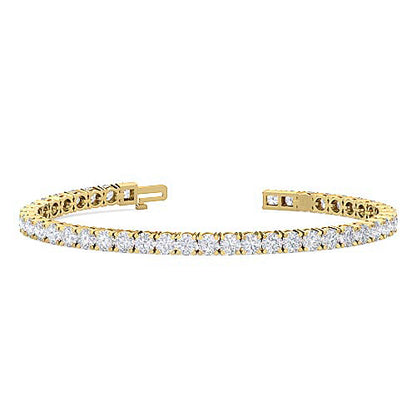 Four Prong Diamond Tennis Bracelet | Round Cut Single Row Diamond Bracelet