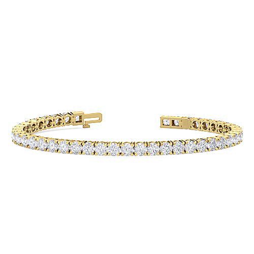 Four Prong Diamond Tennis Bracelet | Round Cut Single Row Diamond Bracelet