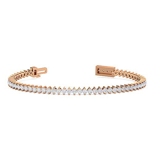 Two Prong Diamond Tennis Bracelet | Round Cut Single Row Diamond Bracelet