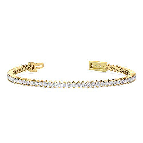 Two Prong Diamond Tennis Bracelet | Round Cut Single Row Diamond Bracelet