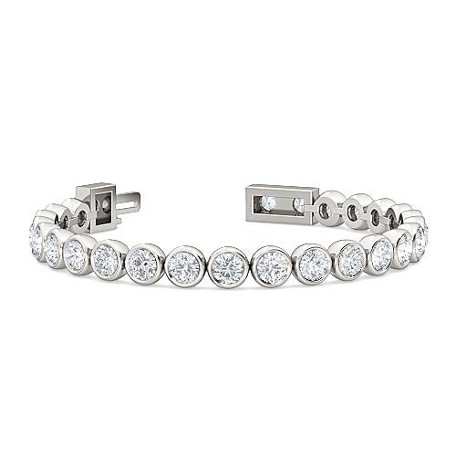 round brilliant cut diamond bezel tennis bracelet | classic single row setting