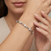 Round Brilliant Cut Diamond Rhombus Bracelet | Geometric Prong Set Design