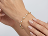 Bezel Set Diamond Bangle Bracelet | Round Cut Diamond Three Petal Design