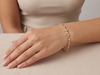 Three Petal Diamond Bangle Bracelet | Round Cut Prong Set Floral Design