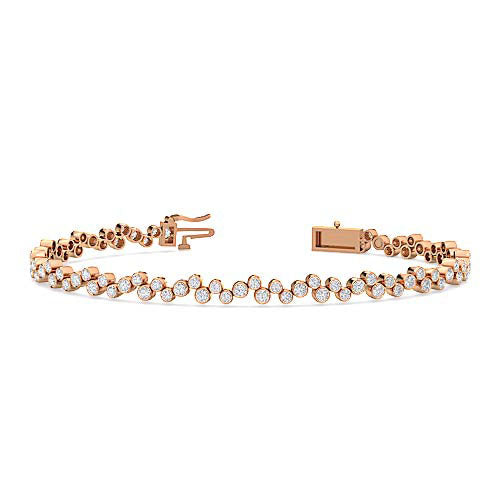 Bubble Shape Bezel Set Diamond Bracelet | Round Brilliant Cut Diamond Design