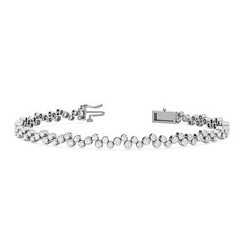 bubble shape bezel set diamond bracelet | round brilliant cut diamond design