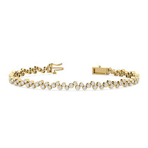 Bubble Shape Bezel Set Diamond Bracelet | Round Brilliant Cut Diamond Design