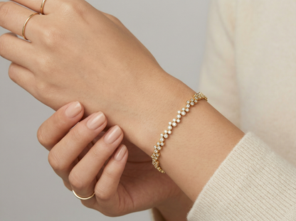 Bubble Shape Bezel Set Diamond Bracelet | Round Brilliant Cut Diamond Design