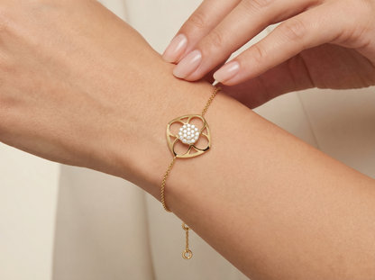 Square Shape Round Brilliant Pavé Diamond Bracelet | Elegant Prong Set Design
