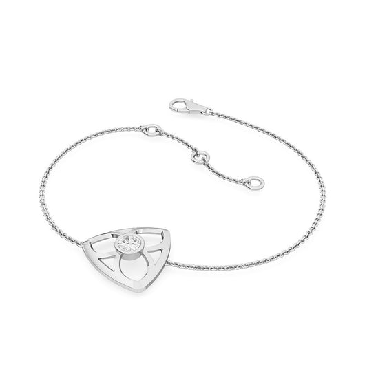 Round Brilliant Diamond Bezel Triangle Bangle Bracelet | Elegant Bezel Setting