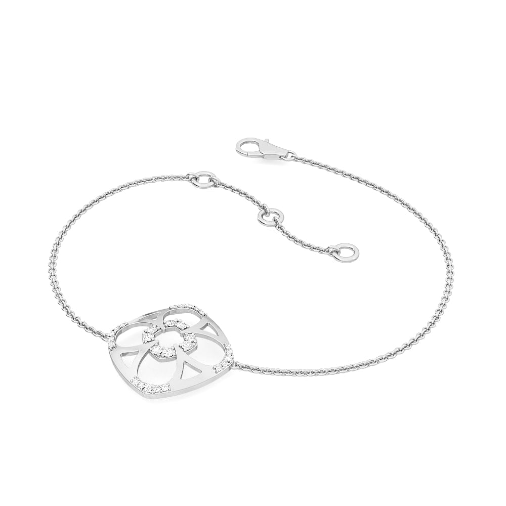 square shape diamond daily wear bracelet | elegant pavé diamond setting