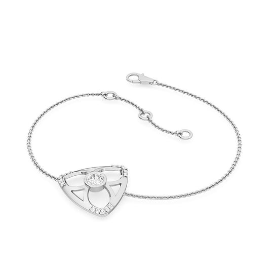 Casual Diamond Bangle Bracelet | Triangle-Inspired Brilliant Cut Diamond Bracelet