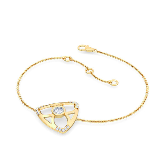 Casual Diamond Bangle Bracelet | Triangle-Inspired Brilliant Cut Diamond Bracelet