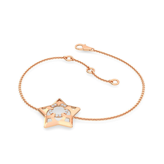Round Brilliant Cut Star Diamond Bracelet | 10 Diamond Prong Set Design