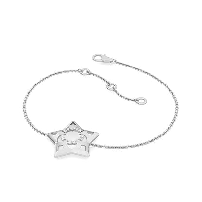Round Brilliant Cut Star Diamond Bracelet | 10 Diamond Prong Set Design