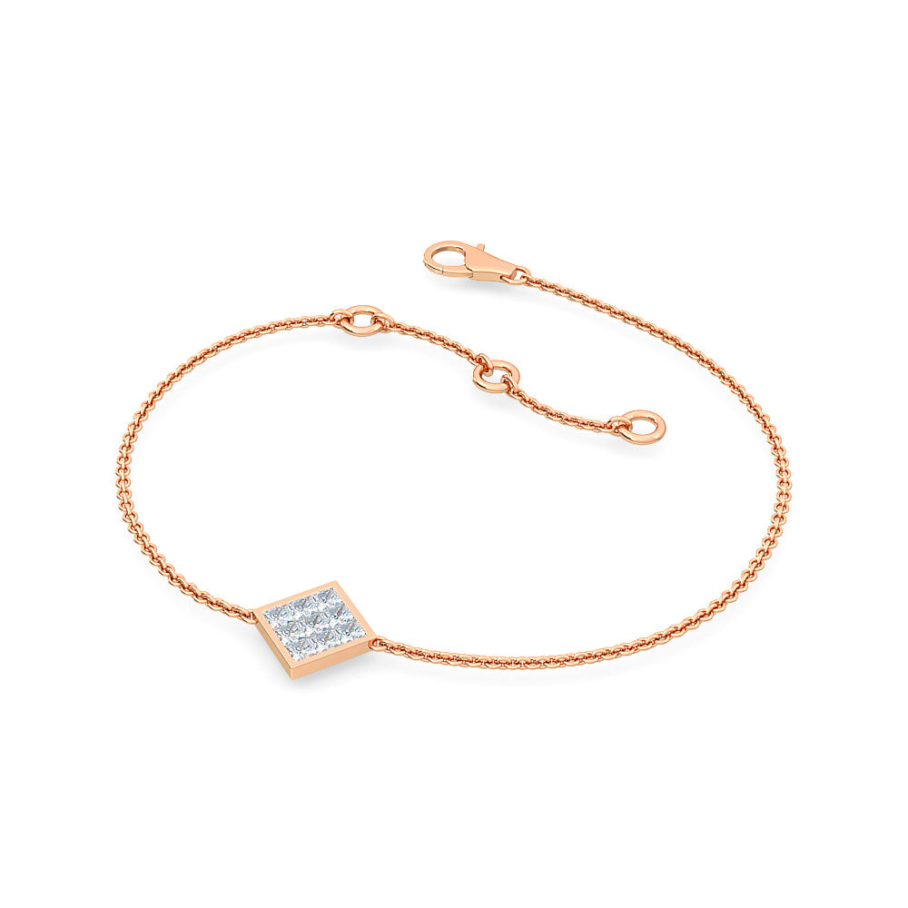 square diamond pavé bracelet for women | stunning fine jewelry gift for her