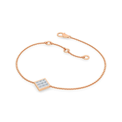Square Diamond Pavé Bracelet for Women | Stunning Fine Jewelry Gift for Her
