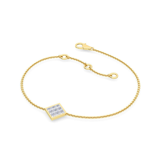 Square Diamond Pavé Bracelet for Women | Stunning Fine Jewelry Gift for Her