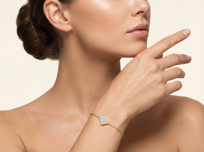 Square Diamond Pavé Bracelet for Women | Stunning Fine Jewelry Gift for Her