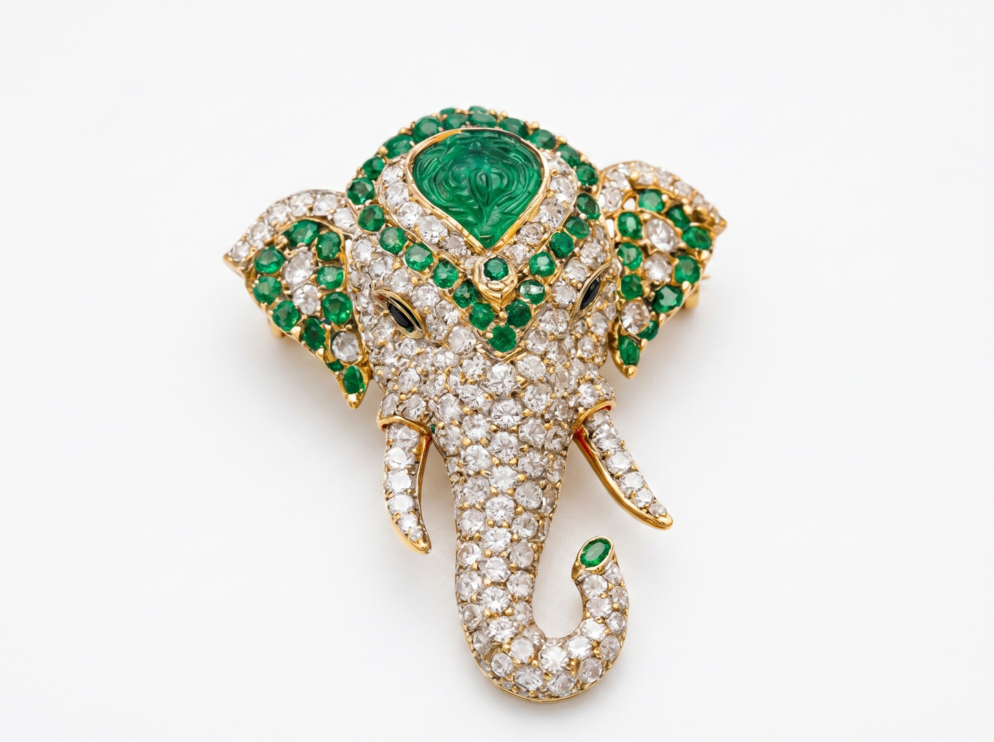 elephant diamond brooch | regal motif statement design