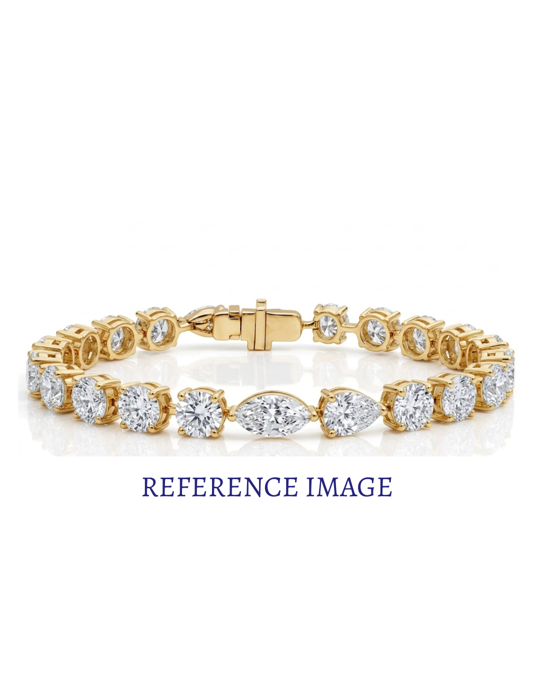 1.00 ct pear & round diamond tennis bracelet | prong-set alternating design