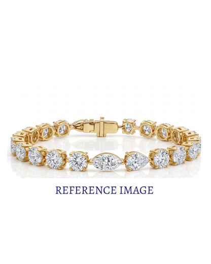 1.00 CT Pear & Round Diamond Tennis Bracelet | Prong-Set Alternating Design