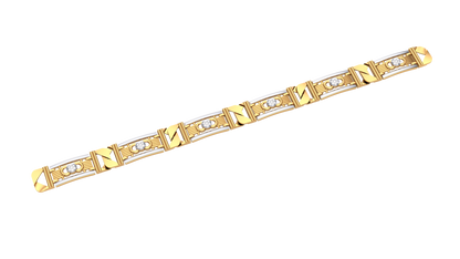 Men’s Diamond Link Bracelet | Geometric Panel Classic Design