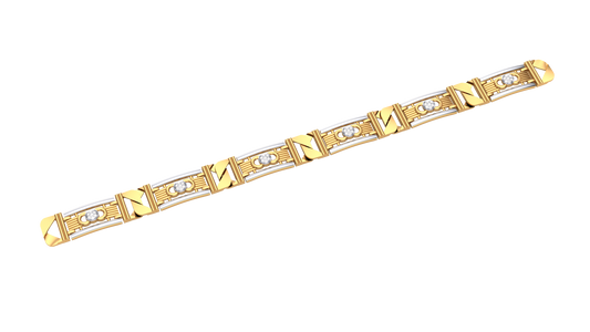 Men’s Diamond Link Bracelet | Geometric Panel Classic Design
