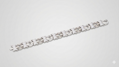 Two-Tone Diamond Link Bracelet | Contemporary Designer Chain