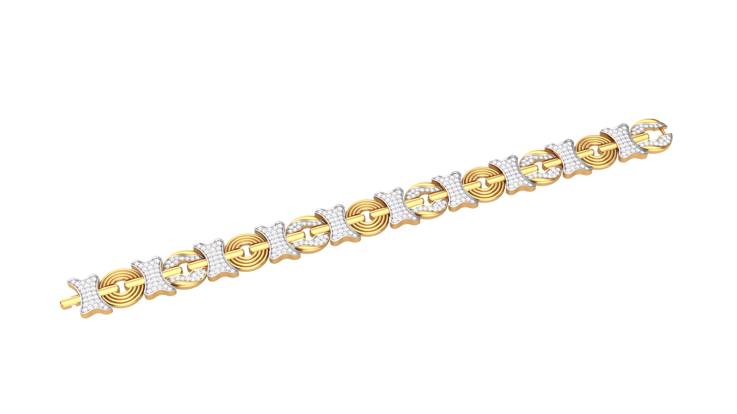 two-tone diamond link bracelet | contemporary designer chain