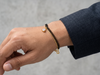Men’s Black Bead Diamond Bracelet | Dual Strand Drop Solitaire Design