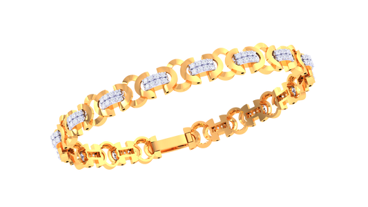 Diamond Accent Oval Link Bracelet | Bold Statement Design