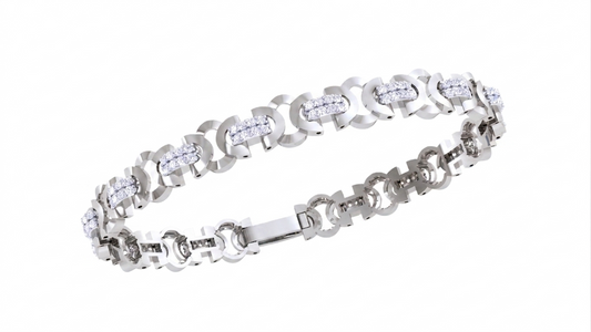 Diamond Accent Oval Link Bracelet | Bold Statement Design