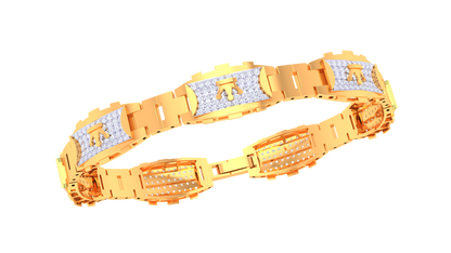 Signature Motif Diamond Bracelet | Bold Structured Link Design