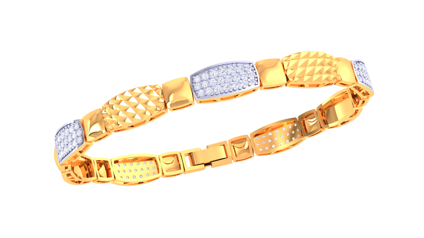 textured diamond link bracelet | modern geometric design