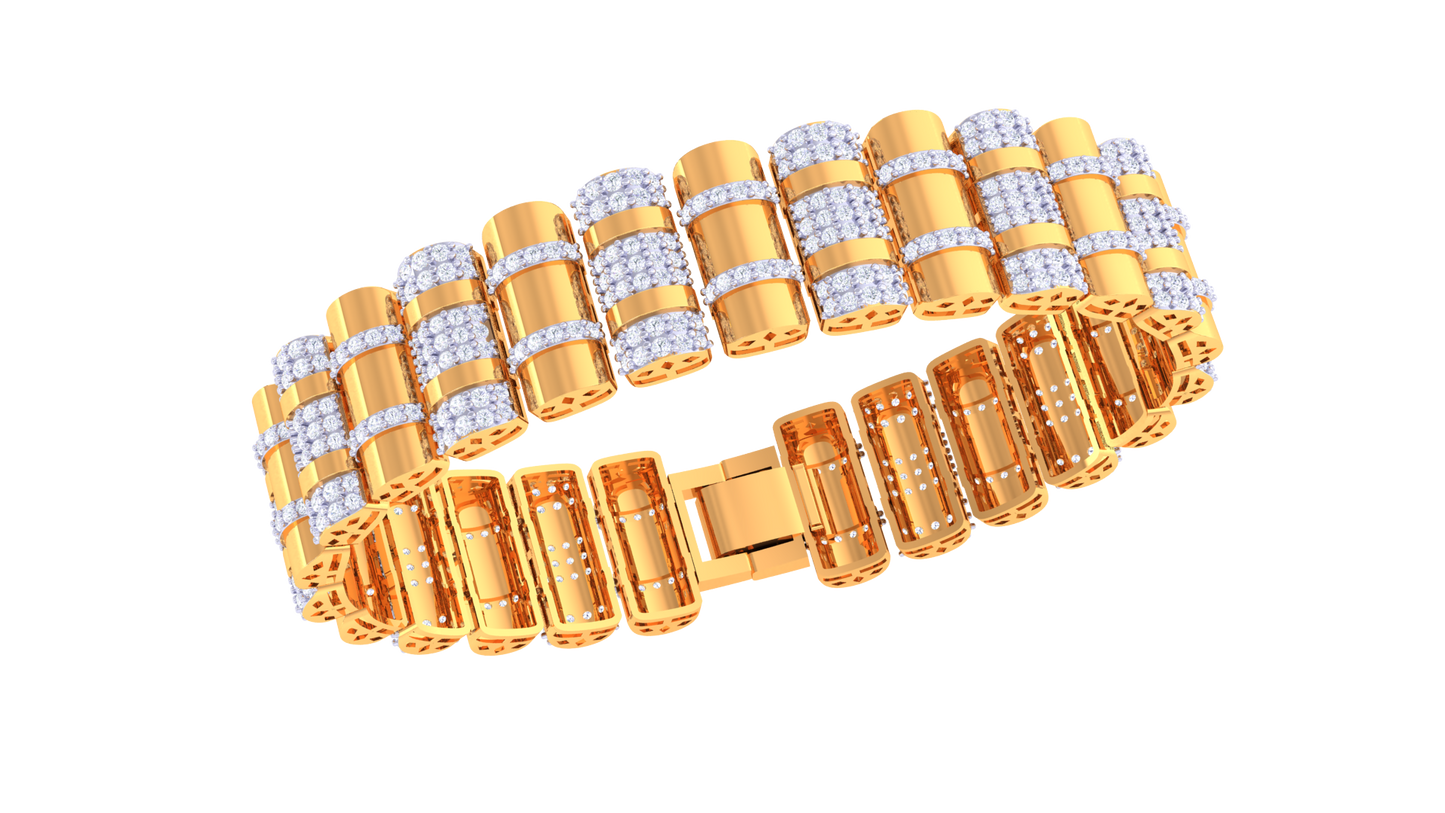 multi-row diamond cylinder bracelet | contemporary luxe design