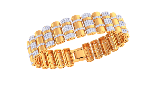 Multi-Row Diamond Cylinder Bracelet | Contemporary Luxe Design